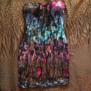 Available: Strapless Sequin Dress